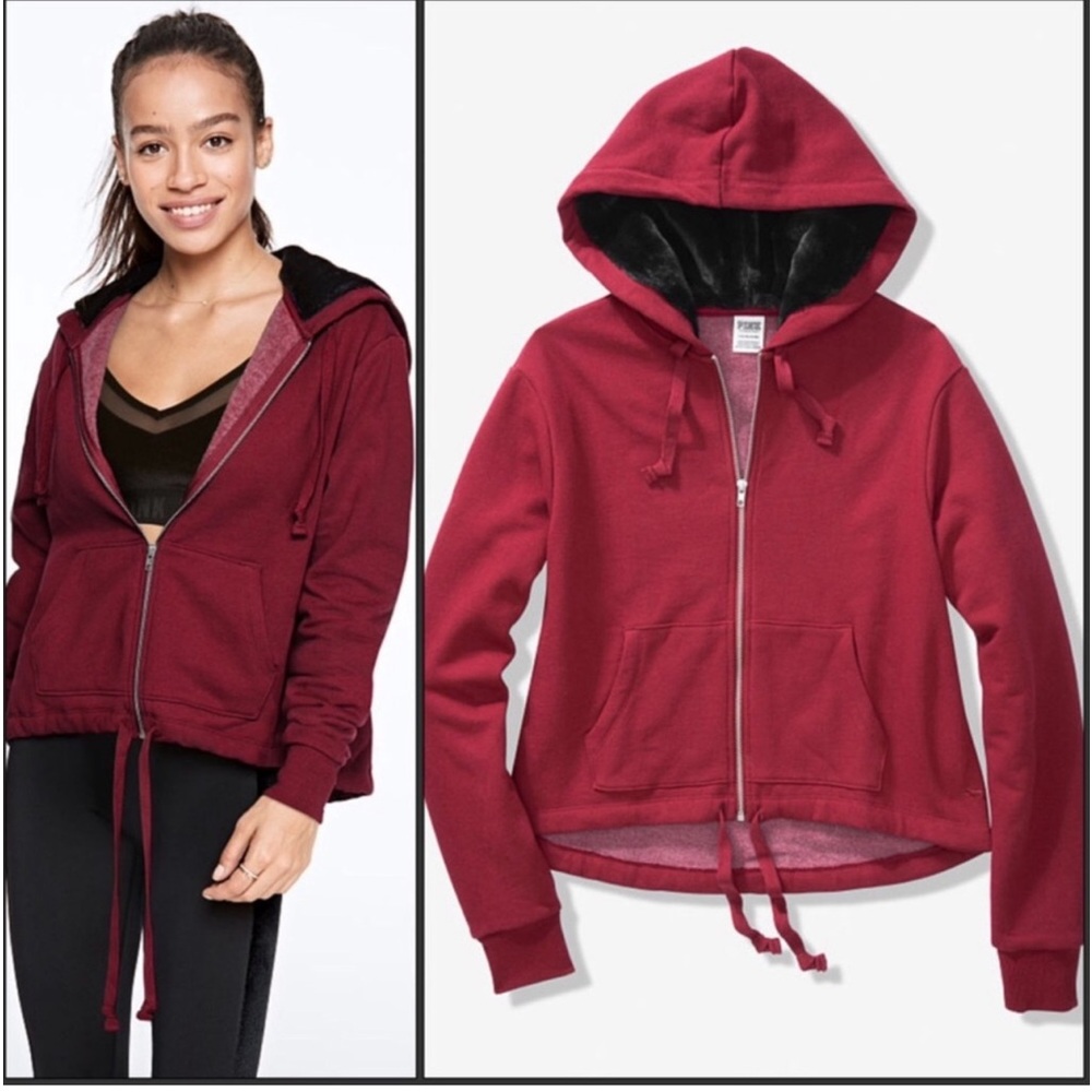 VS PINK FEUX FUR HOODIE